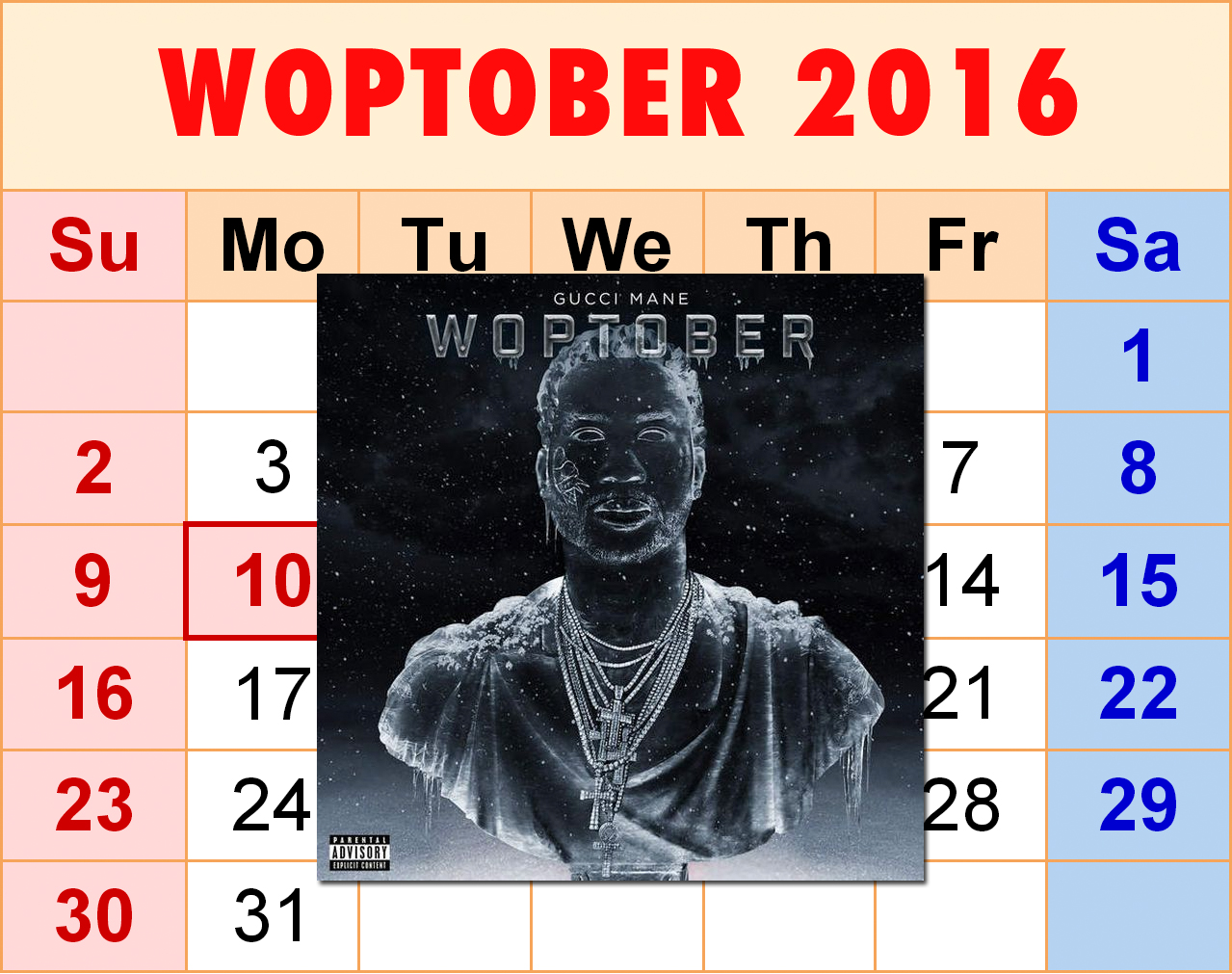 Gucci Mane's Dropping 'Woptober' In October Plus He's Got A New Single 'Bling Blaww Burr'