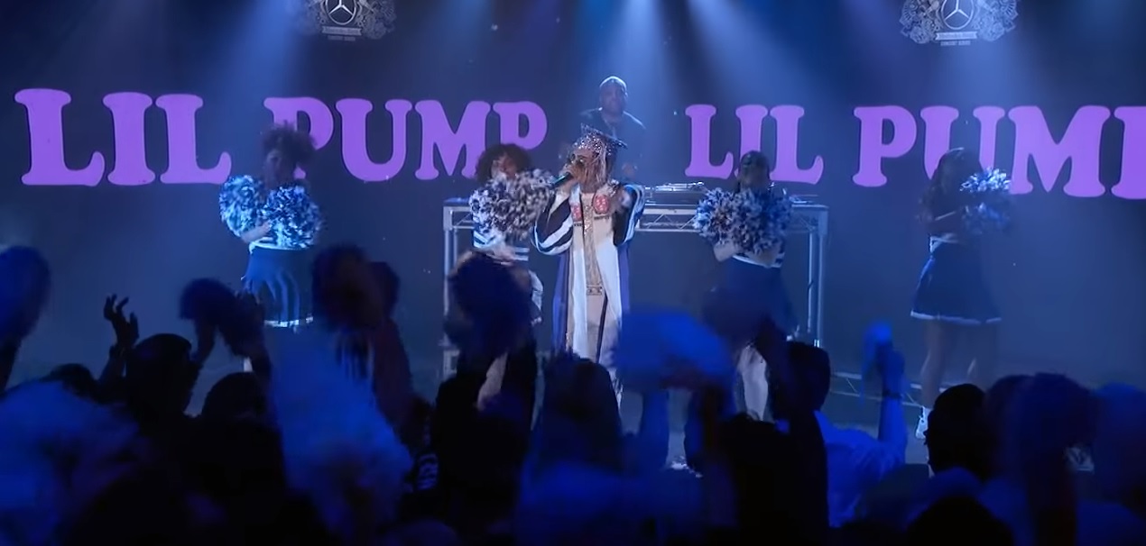 Lil Pump Brought A Drumline & Cheerleaders To Kimmel For 'Be Like Me' Live