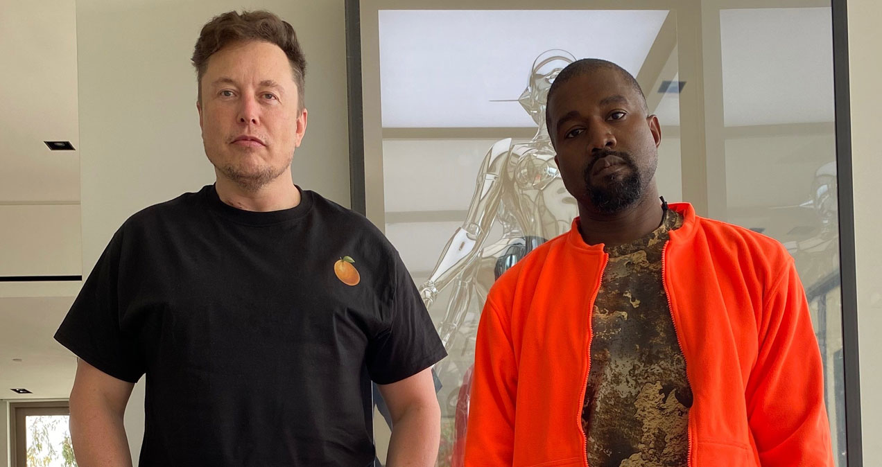 Kanye Shared A Photo With Elon Musk But It's Grimes' Cheeky Reflection Taking The Attention
