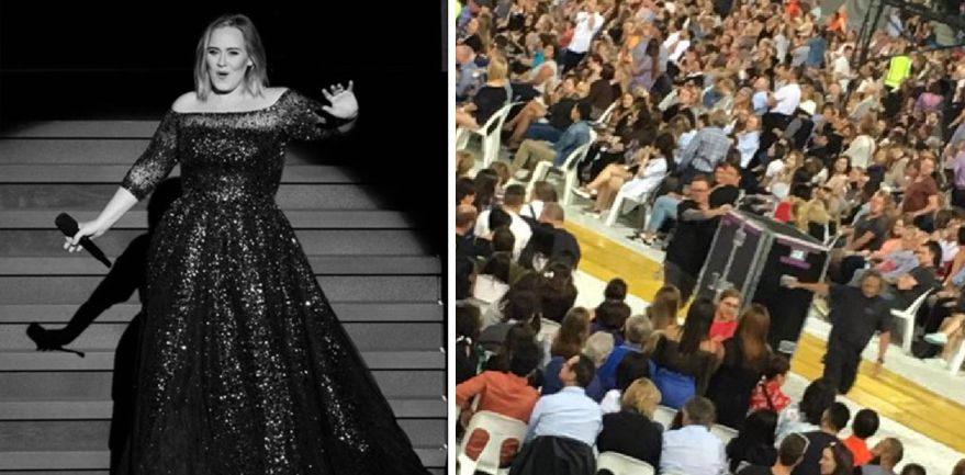 Adele Was Sneaking To The Stage In A Black Box During Her Aussie Tour