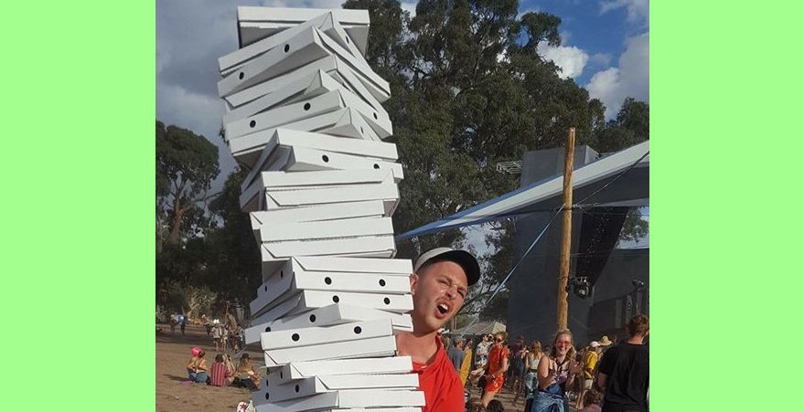 Some Legend Carried 31 Stacked Pizza Boxes Around Pitch Festival, Was Allegedly Delivering Fake Order