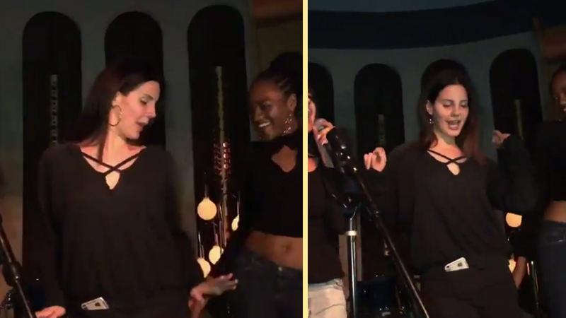 Lana Del Rey Surprised Fans Singing Lana Del Rey At Karaoke By Jumping Up With Them