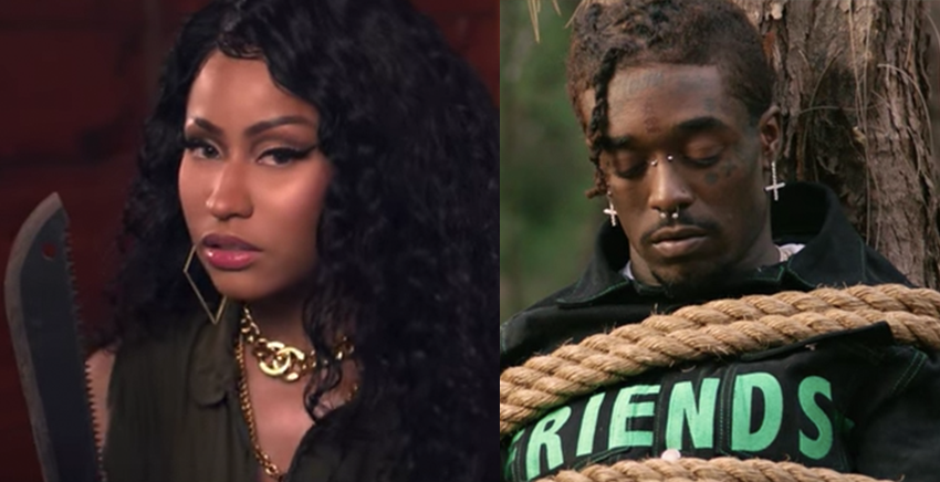 Lil Uzi Vert Is All Tied Up And Nicki Minaj Plays With Knives In The 'The Way Life Goes' Clip