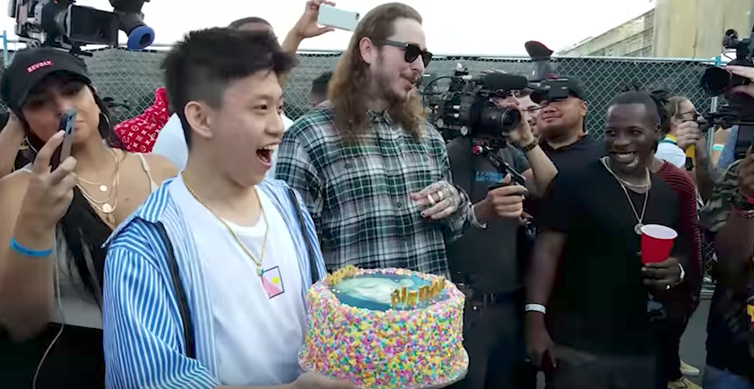 Post Malone Giving Rich Chigga A Gospel Choir Singing His Song For His B'day Is All Time