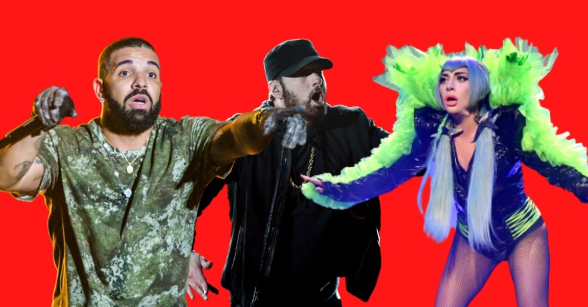 Drake, Eminem and Lady Gaga