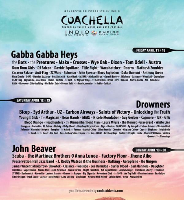 Coachella 2014 Lineup In Reverse Order